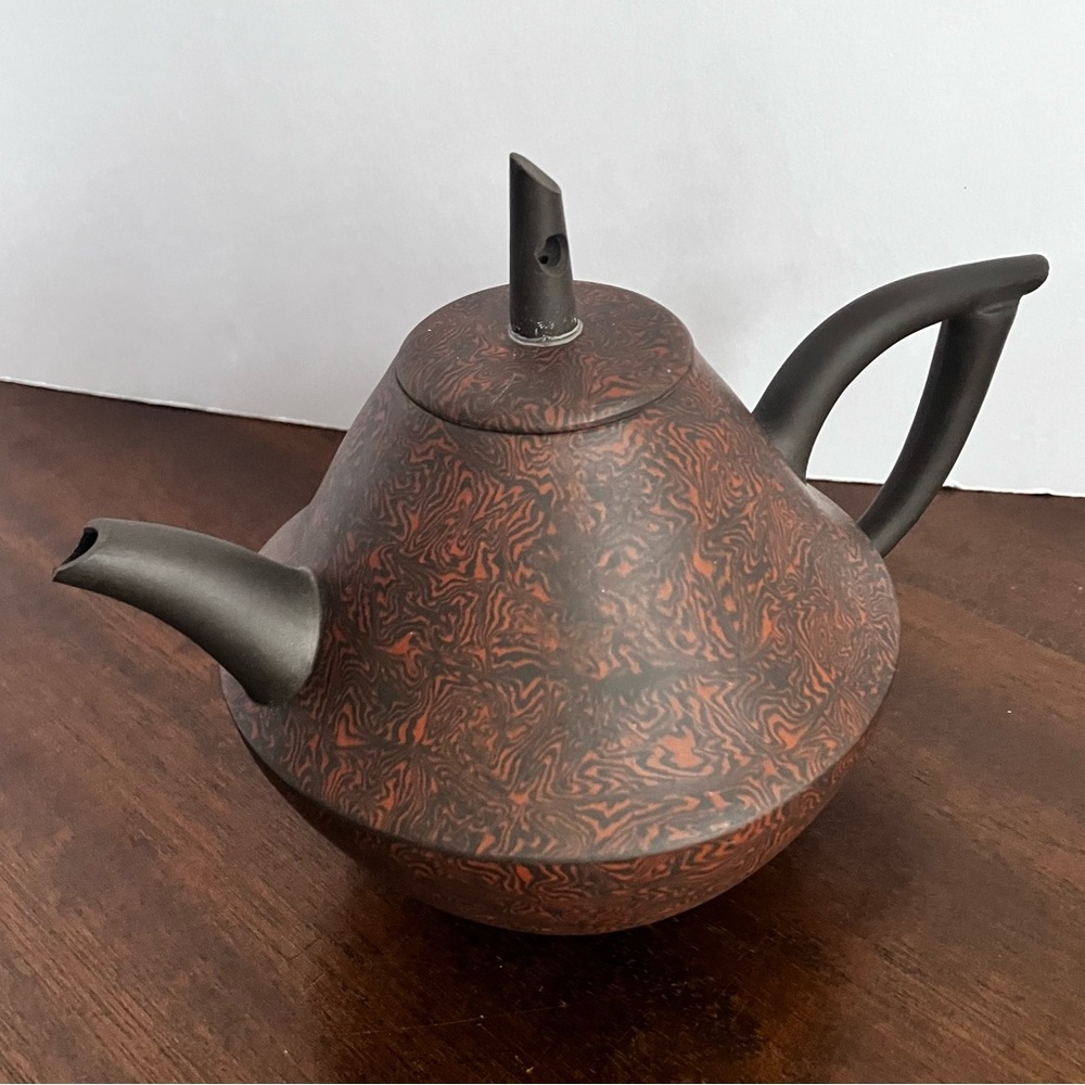 Asian Inspired Brown Teapot Art